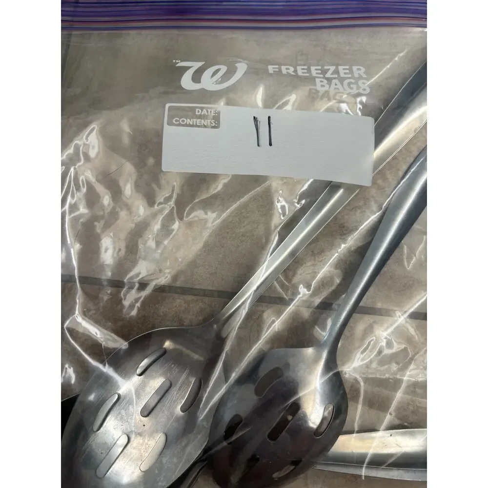 Vintage Stainless Steel Serving Spoons 5 Pc Lot Slotted Solid Oval Handles